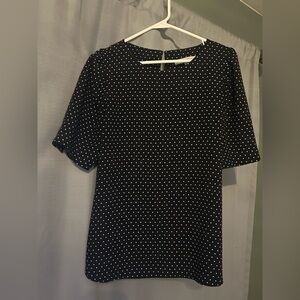LOFT Black and White Polka Dot Blouse